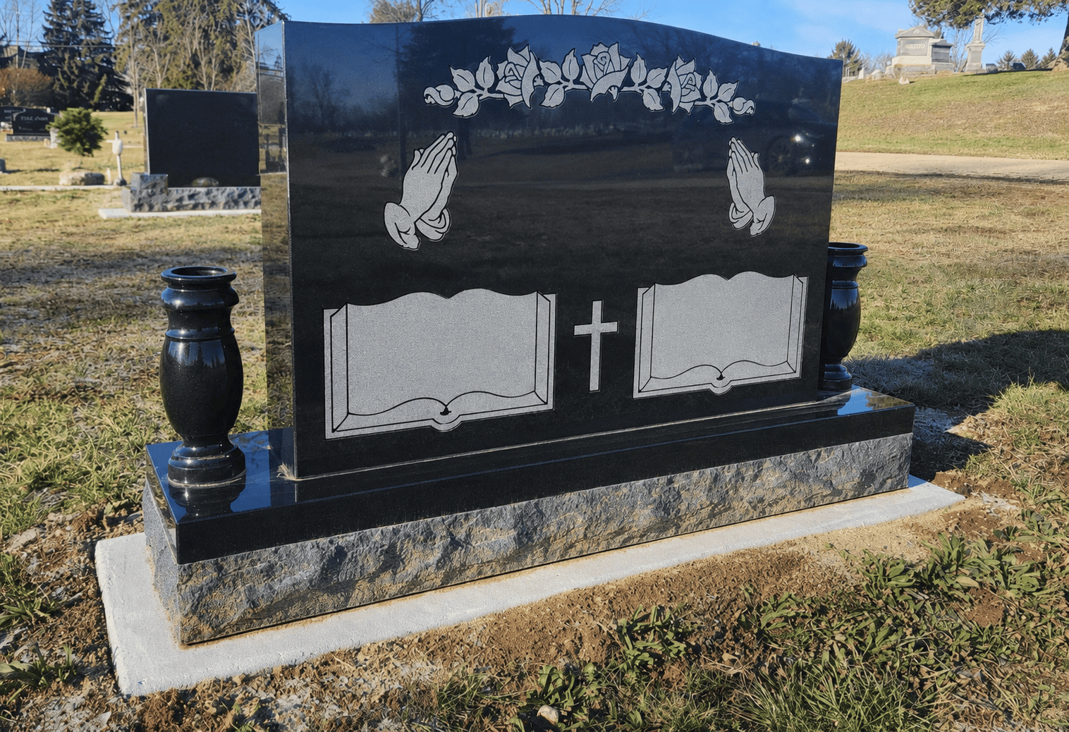 Memorial with flowers
